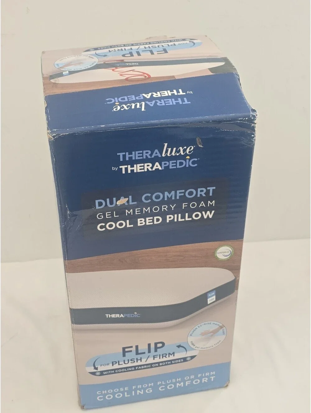 Theraluxe by Therapedic Dual Comfort Gel Memory Foam Pillow Queen Plush/Firm